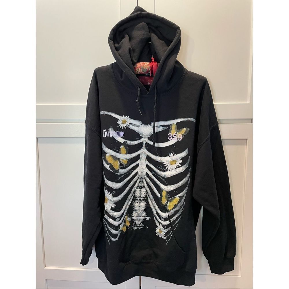 CIVIL REGIME S.I.N. LIMITED EDITION Daisy Rib Hoodie Sz XL